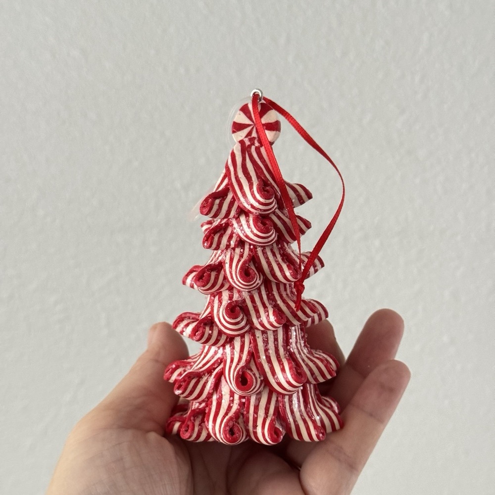 Peppermint Candy Cane Christmas Holiday Tree Ornament‎ Set Lot 2 Decorations - Picture 2 of 5